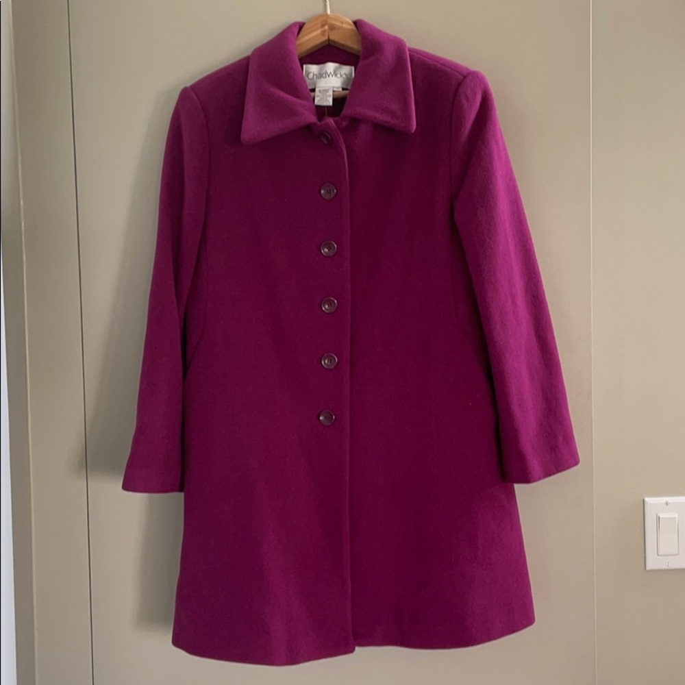 Chadwicks Purple Long Winter Coat  Sz 6P 39” waist